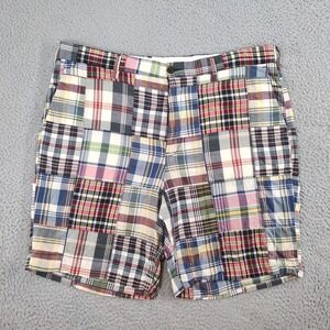 Polo Ralph Lauren Shorts Mens 38 Plaid Madras Multi Patchwork Classic Fit Chino